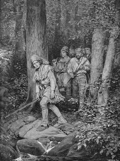 Joseph Brown führt seine Kompanie nach Nicojack, der Hochburg der Chickamaugas, Illustration aus 